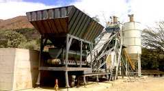 YHZS50 Mobile concrete batching plant in Papua New Guinea