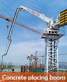 Concrete placing boom