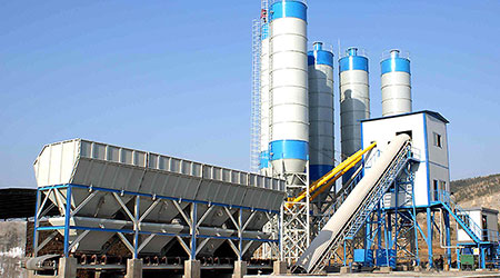 HZS35 Small Concrete Batching Plant in Indonesia