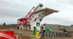 YHZS50 Mobile Concrete Batching Plant in Myanmar